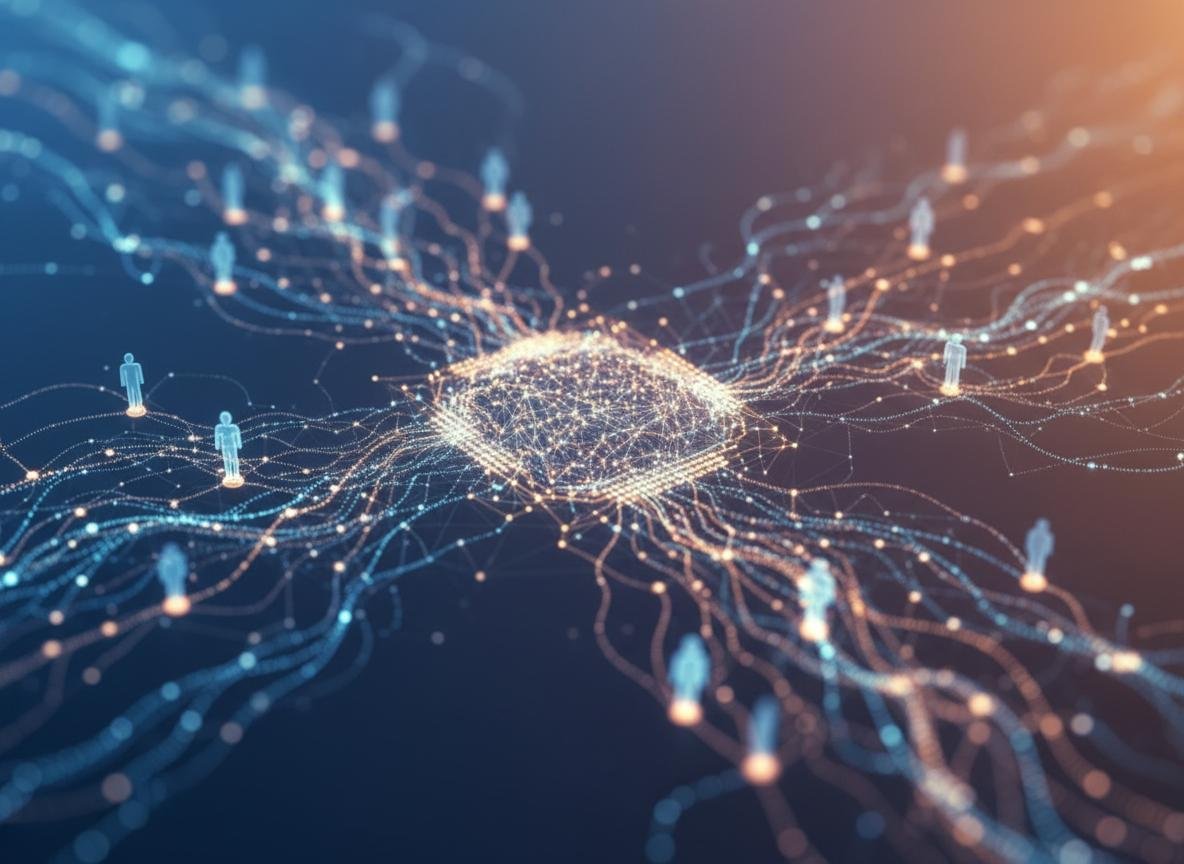 Rede neural organizacional representando escuta contínua de colaboradores com IA