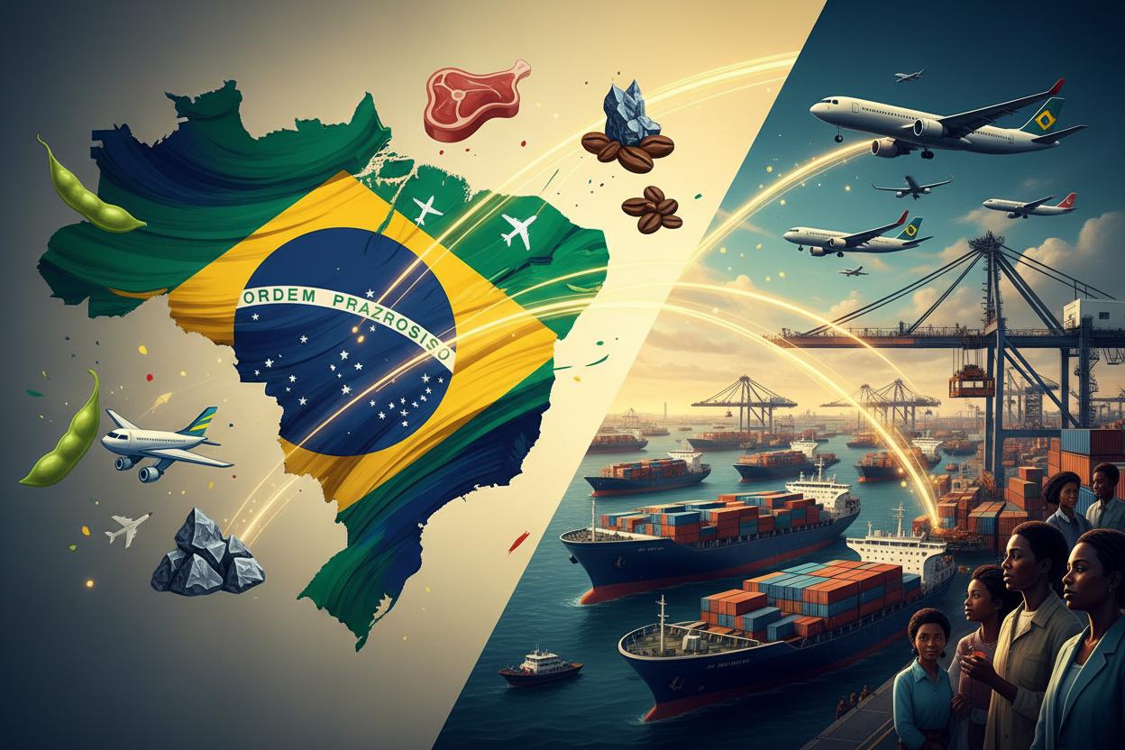 Brasil como hub de comércio global com exportações diversificadas